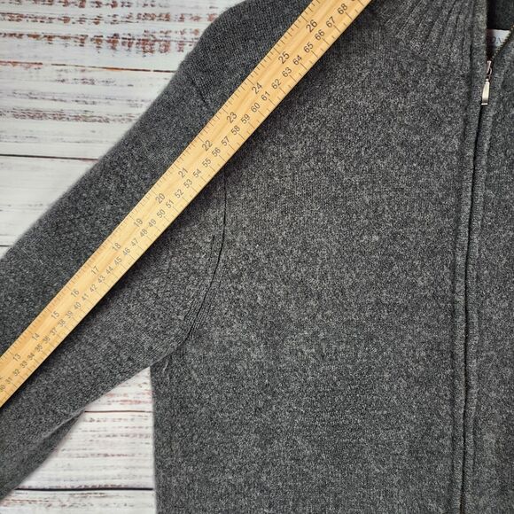 Men's Charcoal Zip-Up Sweater - Picture 7 of 8